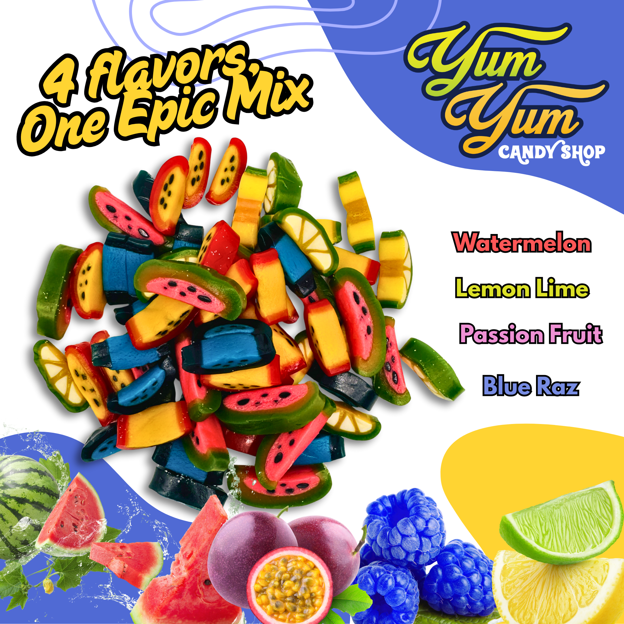 Peelable Fruit Slice Candy Mix – Imported Soft Gummy Candy from Spain | Yum Yum Candy Shop